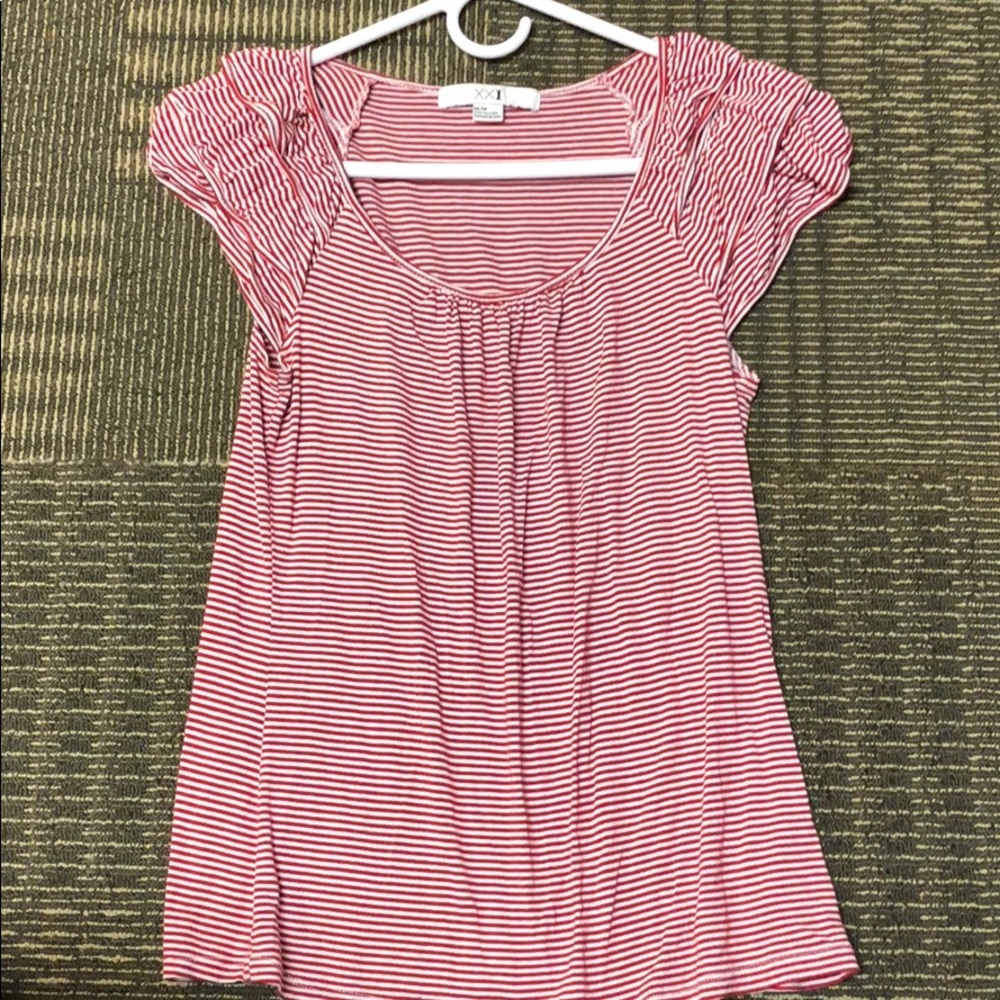 Striped red blouse